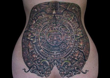 aztec chest tattoos designs