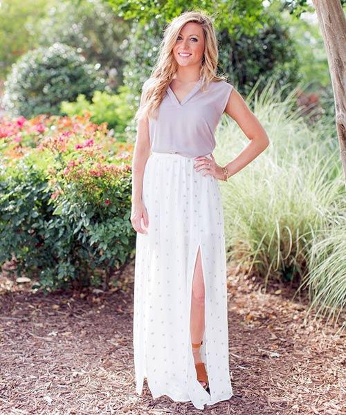 How to wear online chiffon maxi skirt