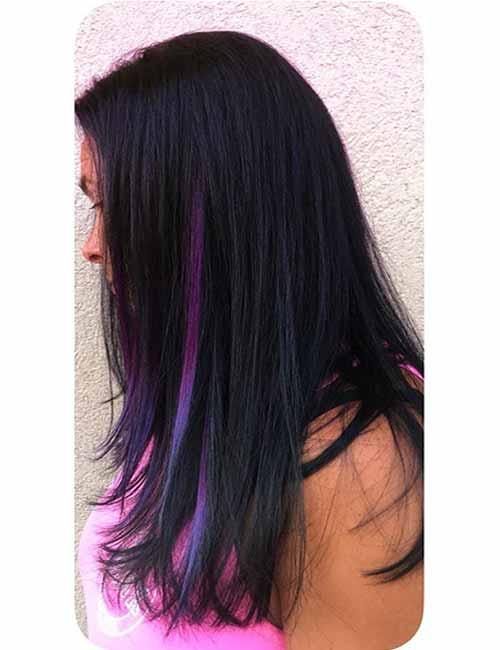 Purple highlights for shop black hair