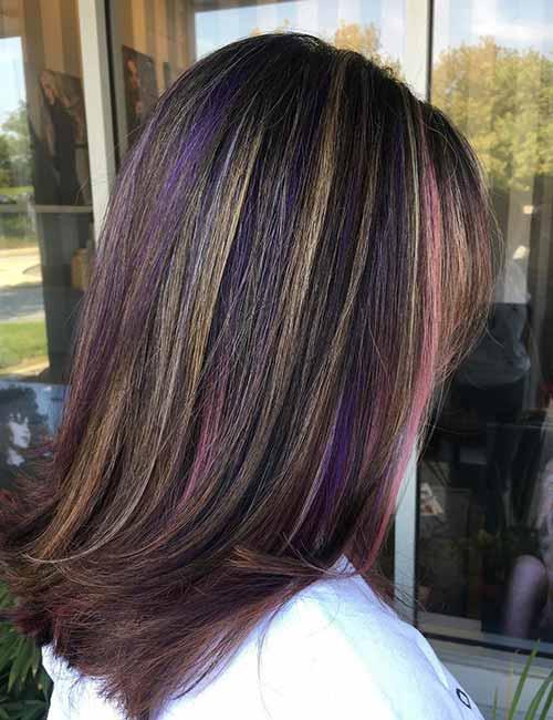 20 Pretty Purple Highlights Ideas For Dark Hair 20 Pretty Purple Highlights Ideas For Dark Hair