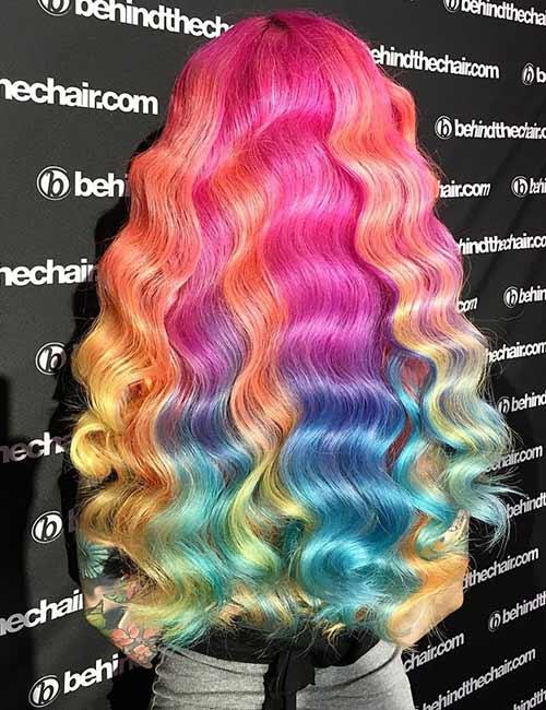 Messy Long Oceanic Wavy Hair (Cotton Candy)