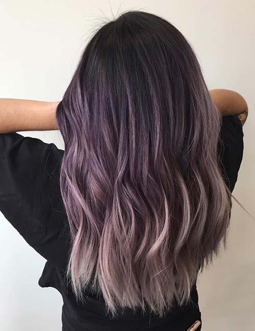 Black and sales purple ombre hair