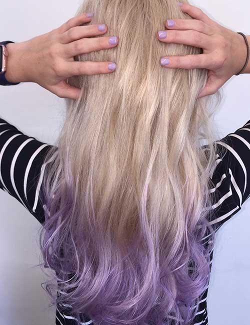 blonde hair purple tips