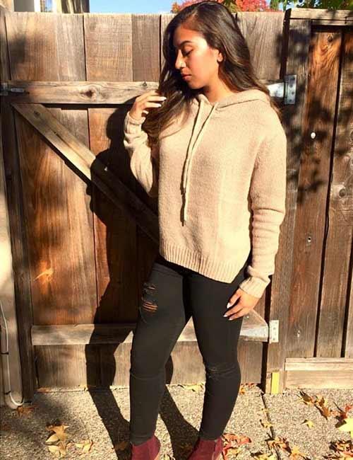 High waisted deals jeans with sweater