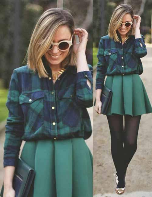 skater skirt outfits with tights