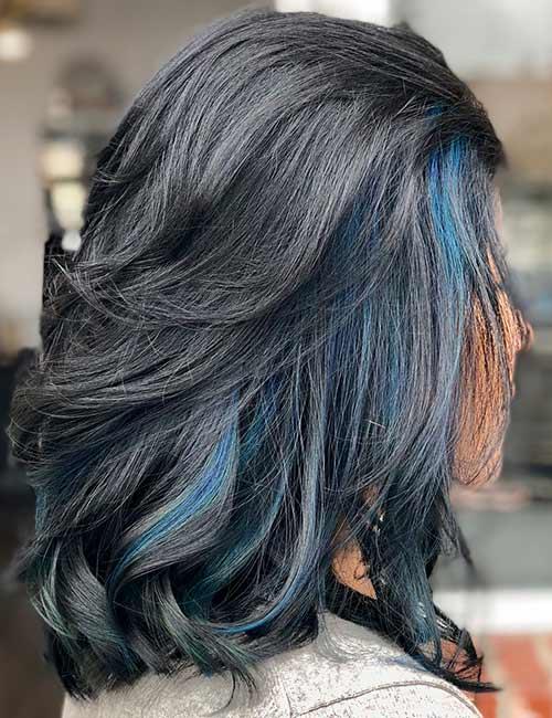 Dark Grey Blue Hair
