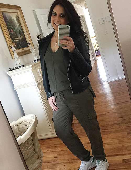 Olive green jogger pants, HOWTOWEAR Fashion