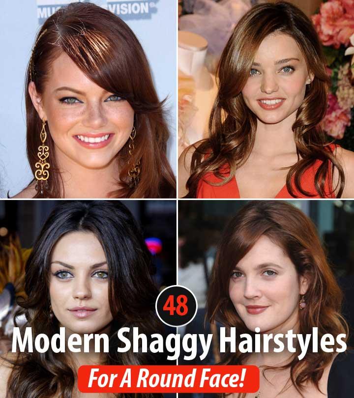 48 Modern Shaggy Hairstyles For A Round Face