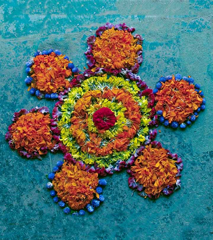 25 Most Colourful Rangoli Designs With Flowers To Try In 2024