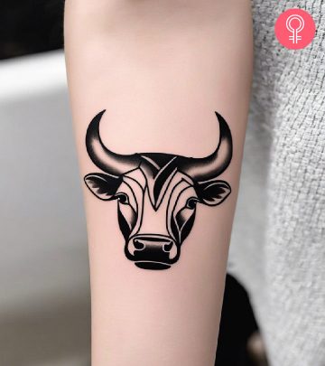 Taurus goddess tattoo on the arm