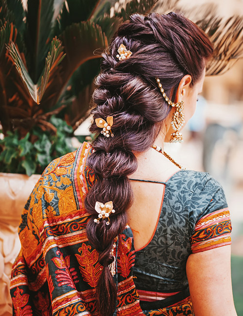 7 Beautiful Hairstyles For Silk Saree - Candy Crow