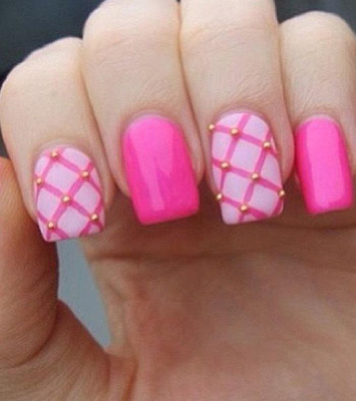 Criss-Cross Jazz - Light Pink Nail Art