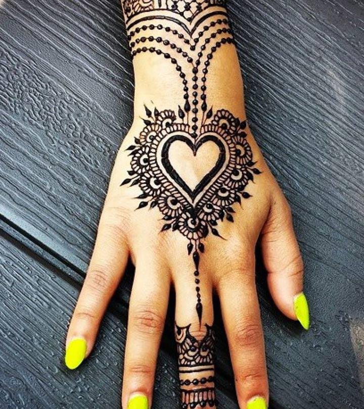 11 Best And Simple Heart Henna Designs