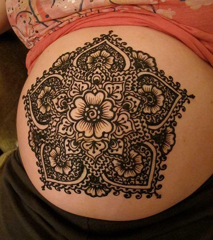 Pregnant Belly Mehendi Henna Tattoo On Stock Photo 1454424272  Shutterstock