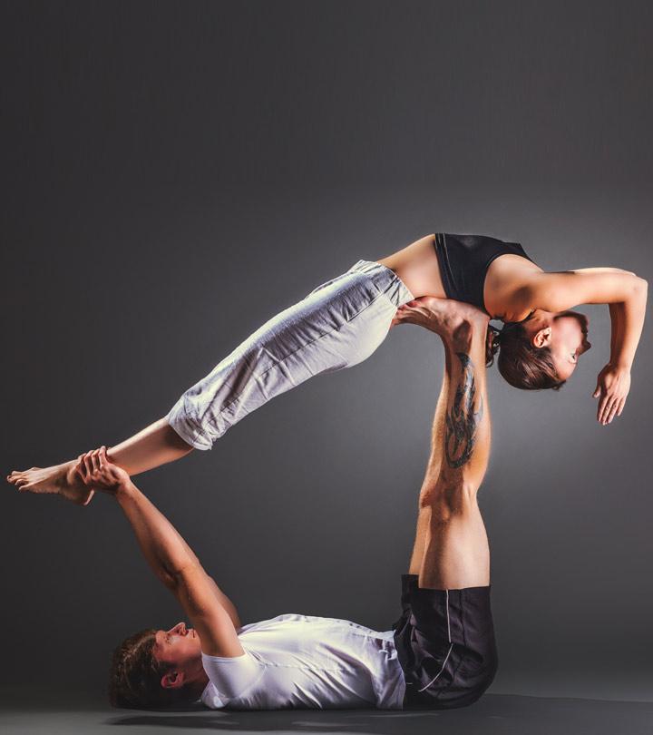 Three People Acro Yoga Pose