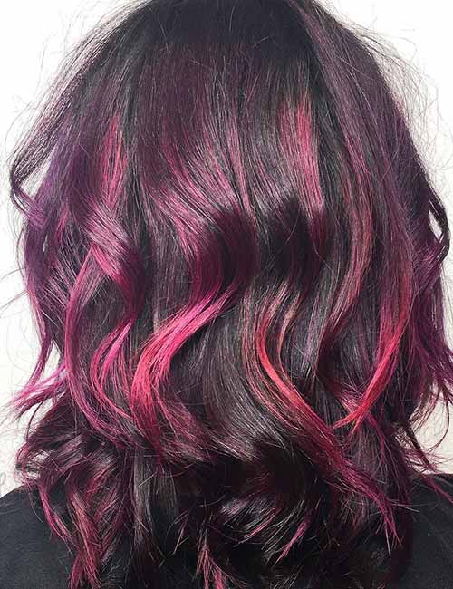 20 Pretty Purple Highlights Ideas For Dark Hair