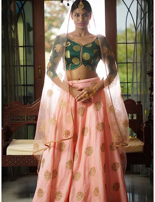 Buy BINORI Women Silk Semi stitched Lehenga choli 2311201902Baby  PinkFree Size at Amazonin