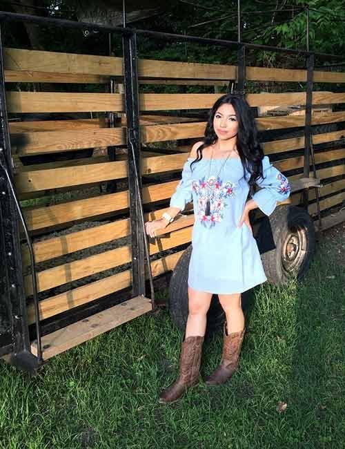 dress with cowgirl boots