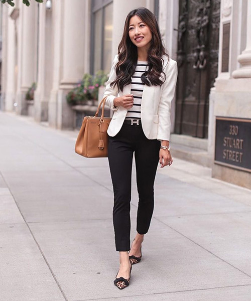 White Blazer with Silver Tank Outfits For Women (3 ideas & outfits)