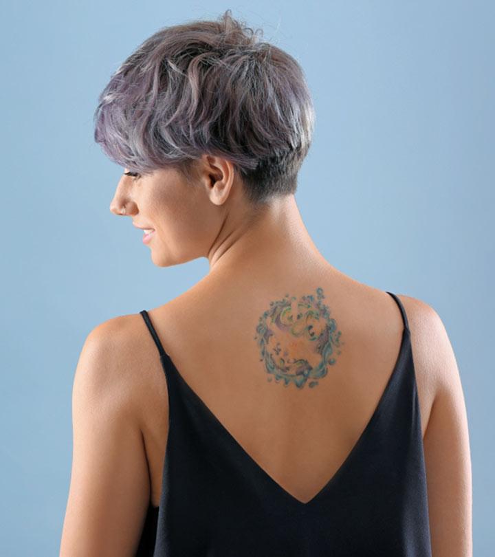 A space tattoo on a woman