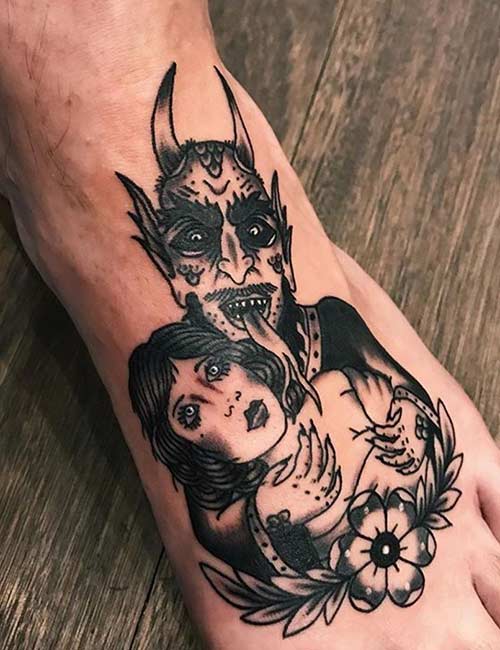 Devil tattoo from @bicycle_bobs_tat2 Email Bob at  theelectricvagabond@gmail.com to inquire about getting tattooed and don't  forget to h... | Instagram