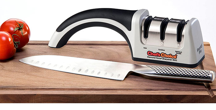 4-Stage Knife & Scissors Sharpener- Ergonomic With Anti-Slip Pads – Wamery