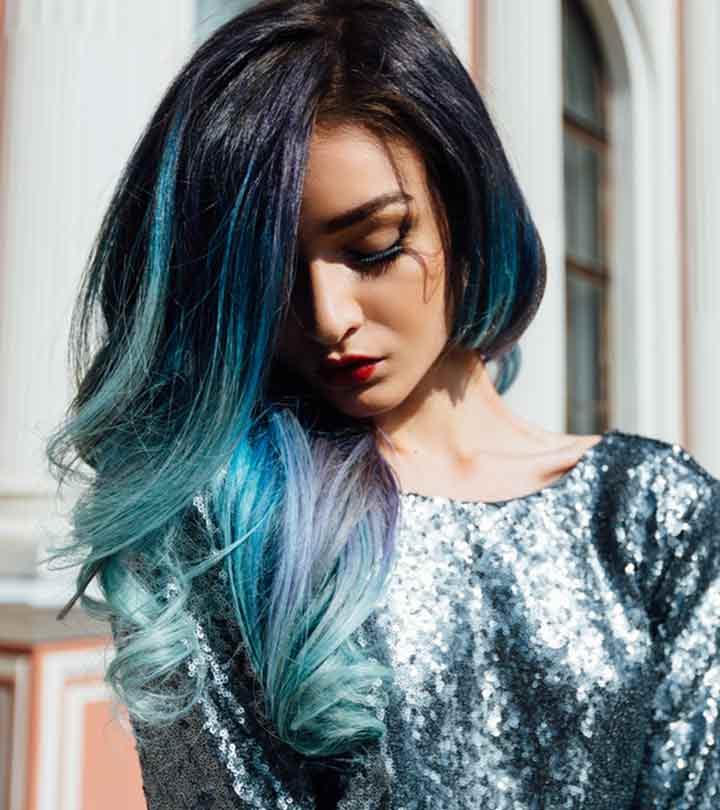 dark grey blue hair