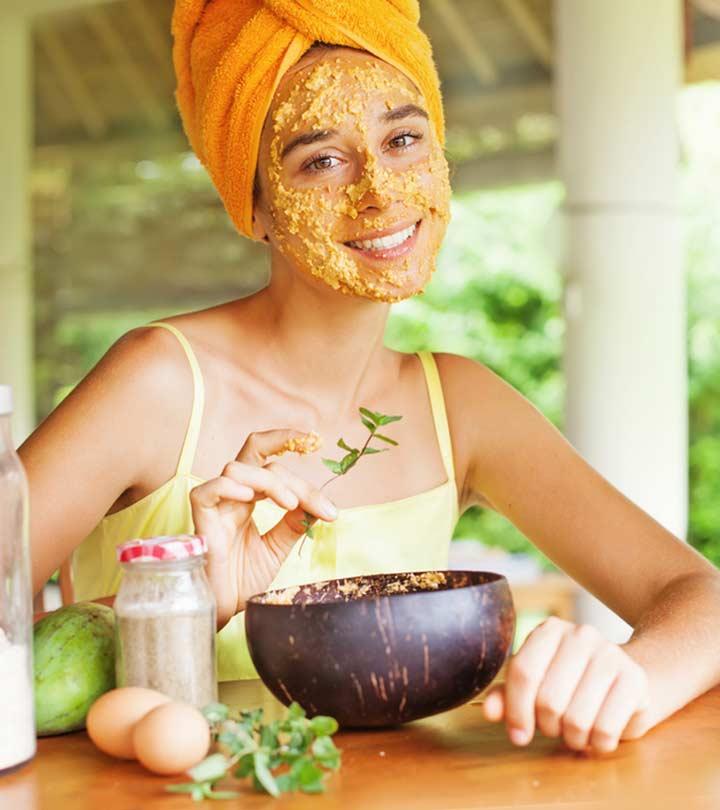 Woman Applying Ayurvedic Skin Care