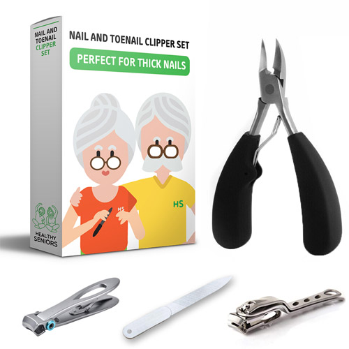 Zizzili Basics Toenail Clippers for Ingrown or Thick Toenails - Large Handle for Easy Grip + Sharp Stainless Steel - Best Nail Clipper & Pedicure Tool