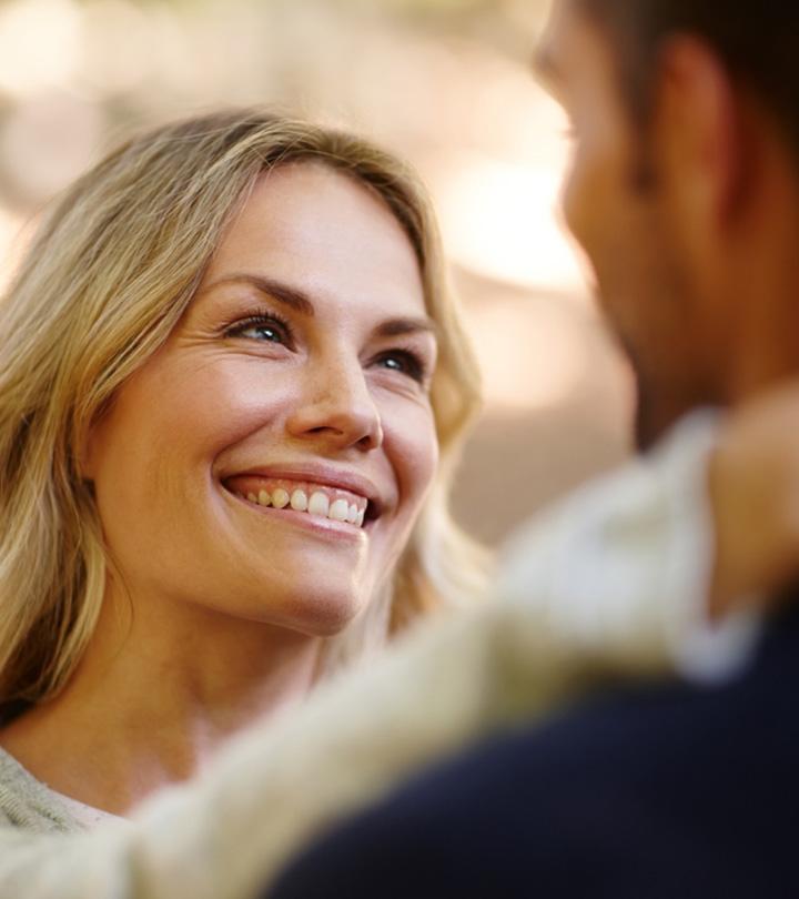 woman looking at her partner