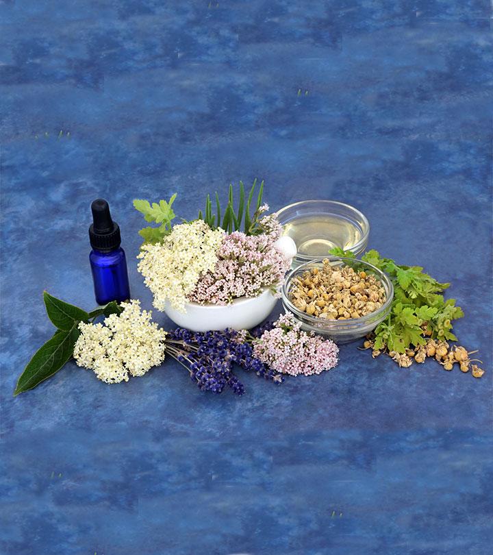 Essential oil with some essential flowers