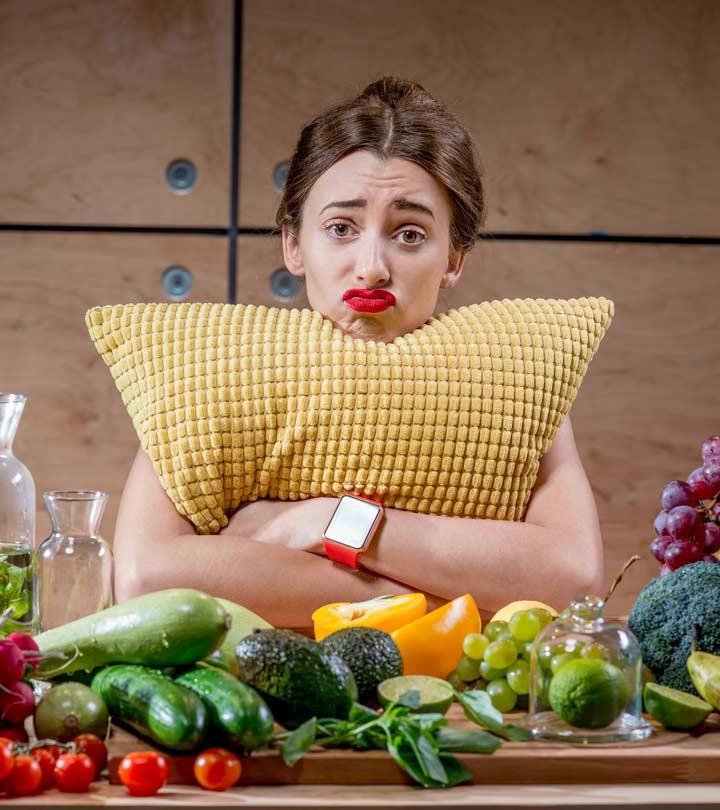 A girl with a fruitarian diet foods