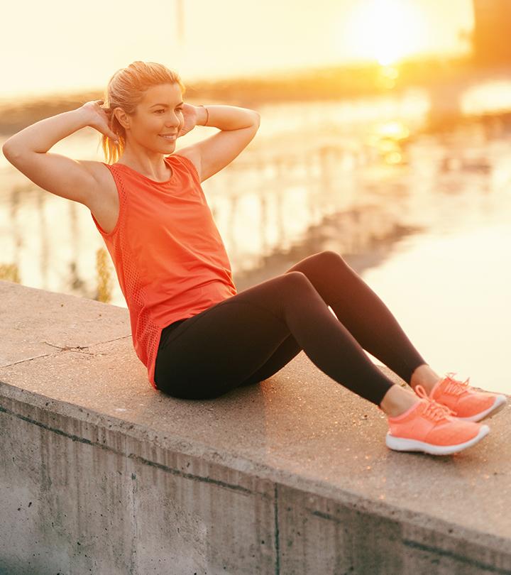 Girl doing abdominal exercises