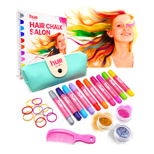 GirlZone Hair Chalks Set, 10-Piece Temporary Hair Chalk For Kids