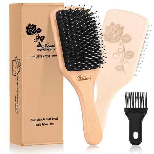 Belula 100% Boar Bristle Hair Brush for Men Set. Soft Hairbrush for Thin,  Normal and Short Hair. Boar Bristle Brush and Wooden Comb for Men. Free 2 x