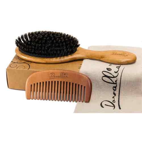 Belula 100% Boar Bristle Hair Brush for Men Set. Soft Hairbrush