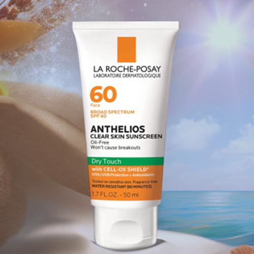 La Roche-Posay Anthelios Clear Skin Dry Touch Sunscreen SPF 60, Oil Free  Face Sunscreen for Acne Prone Skin, Won't Cause Breakouts