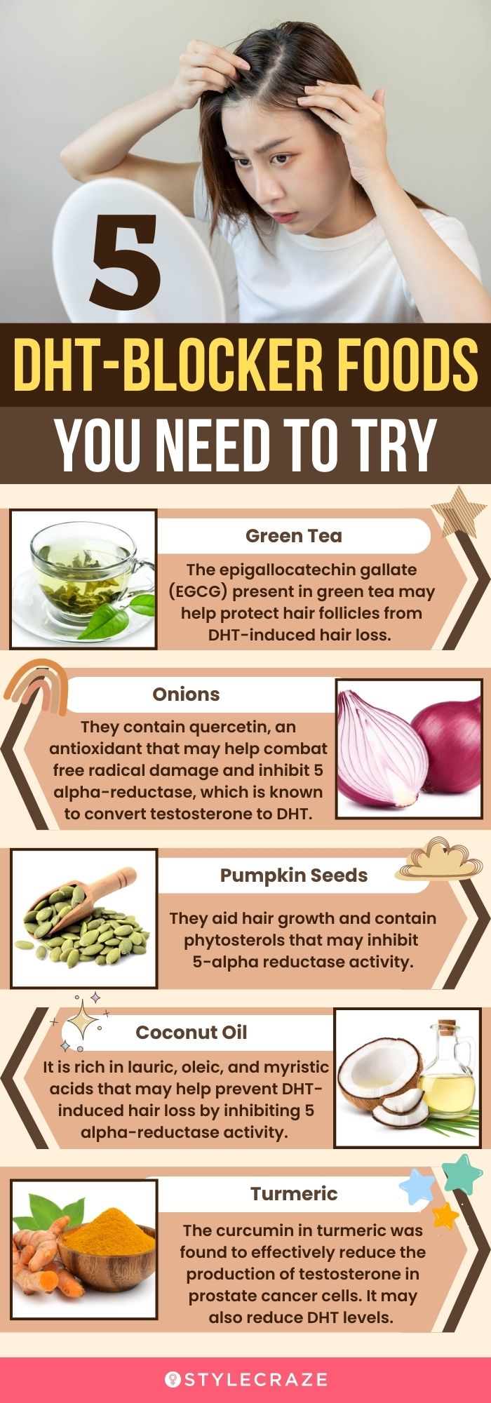 6 Best Dht Blocker Foods For Hair Loss And Tips to Reduce It  