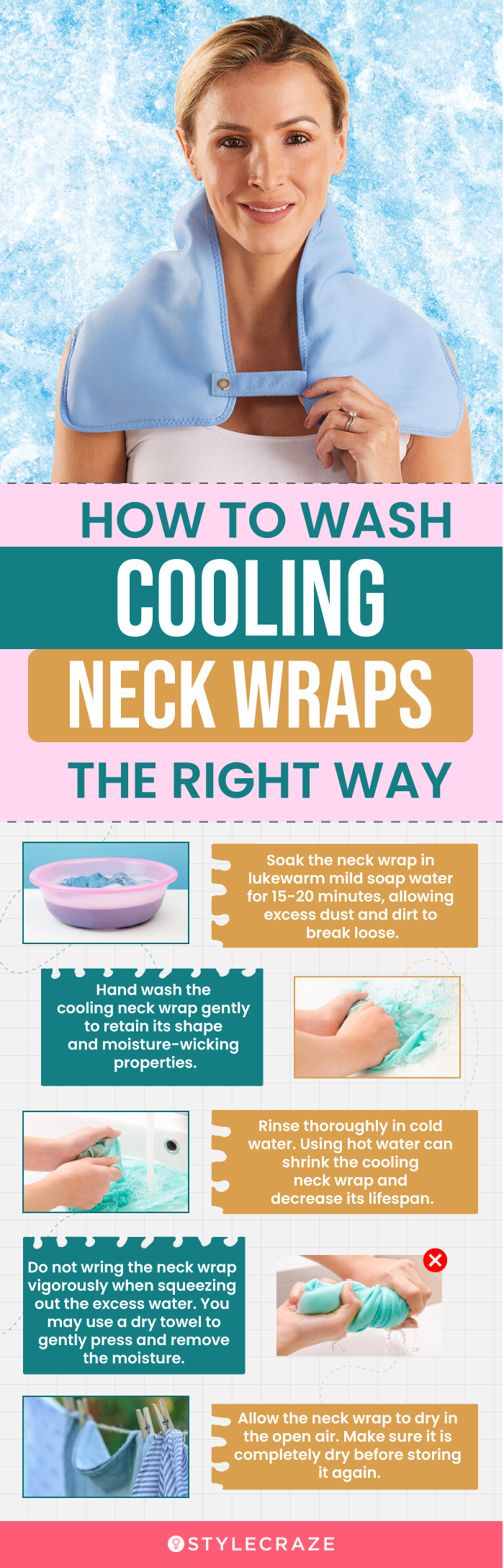 Neck Cooling Tube | Wearable Cooling Neck Wraps for Summer Heat I Hands  free Cold Gel Ice Pack | Reusable Neck Cooler | Relief for Hot Flashes and