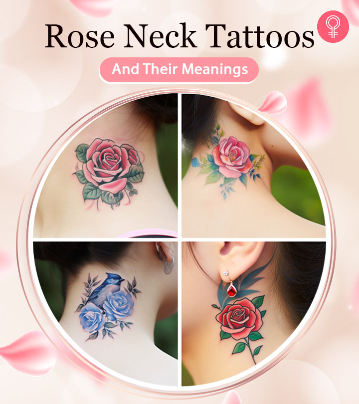 Rose neck tattoo designs