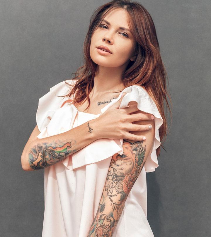 A woman concerned about her tattoos and psoriasis A woman concerned about her tattoos and psoriasis