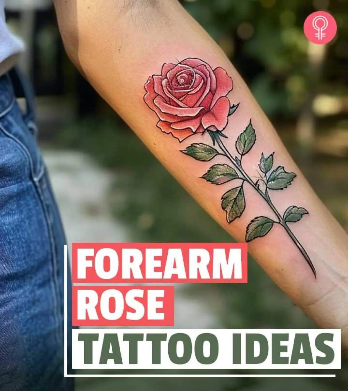Rose & Name Forearm Tattoos