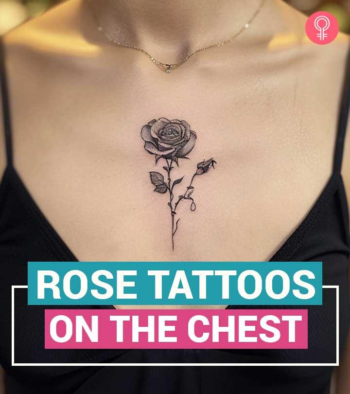 Top 50 Amazing Rose Tattoos On The Chest