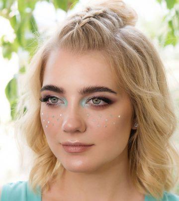 Woman sporting a braided hairstyle on her short hair