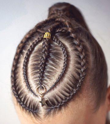 Top view of stitch braids