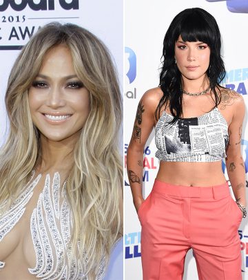 Jennifer Lopez with the butterfly haircut and Halsey with the wolf haircut