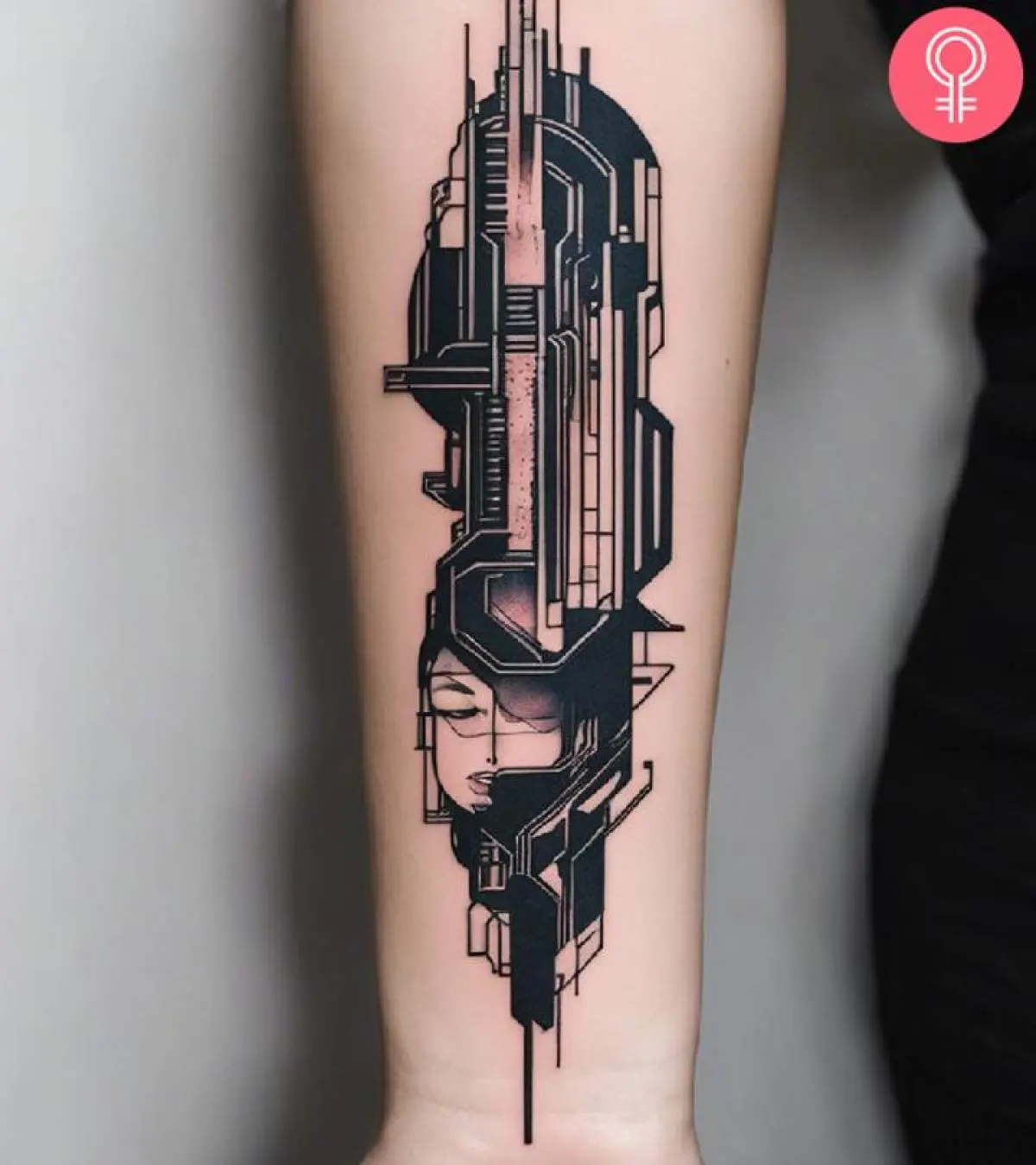 Geometric cyberpunk tattoo designs