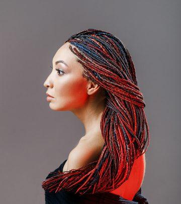 Side profile of a woman with sisterlocks