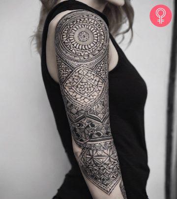 Dotwork arm tattoo