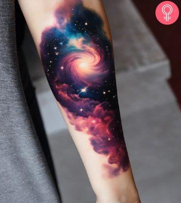 Aesthetic galaxy tattoo on the arm Aesthetic galaxy tattoo on the arm